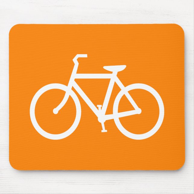 Weiß und Orange Bike Mousepad (Vorne)