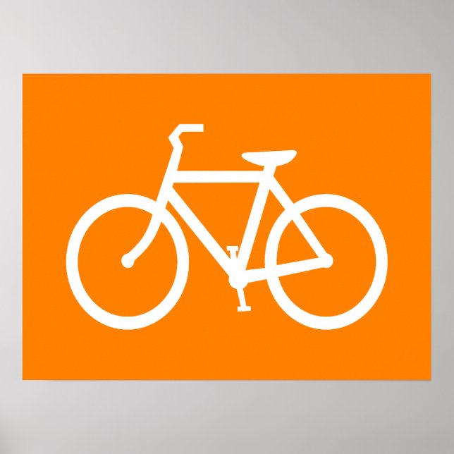 Weiß und Orange Bike Poster (Vorne)