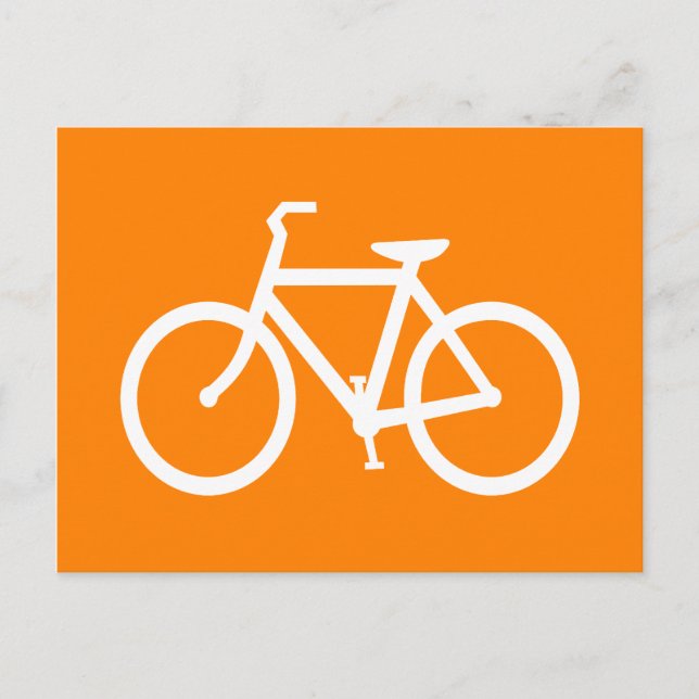 Weiß und Orange Bike Postkarte (Vorderseite)