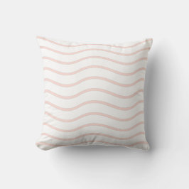 Weiß und Pastellrosa, Wavy Lines Design Kissen