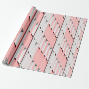 WEISS UND PINK KONKRETES GEBÄUDE GESCHENKPAPIER