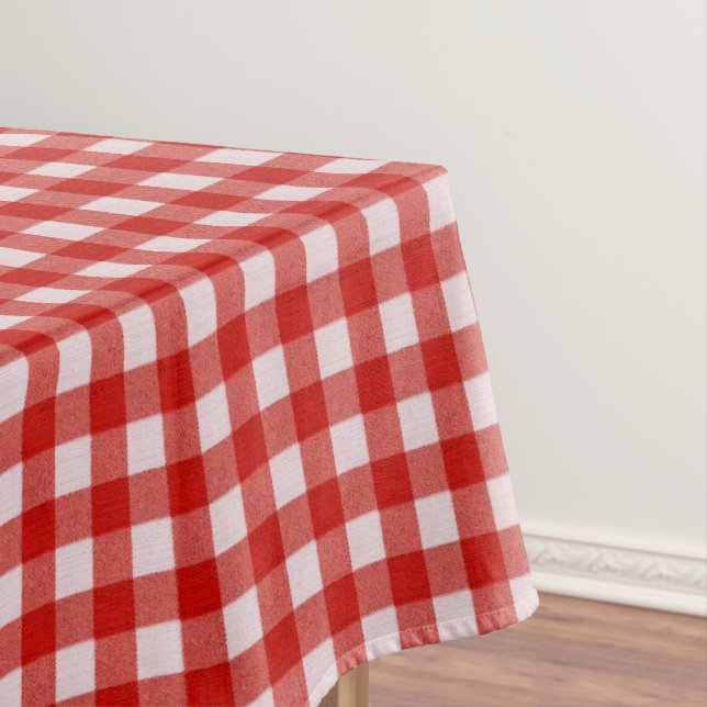 Weiß und Red Gingham Pattern | Baumwolle geprüft Tischdecke (Beispiel)