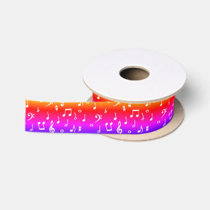 Weiß und Regenbogen Musical Satinband