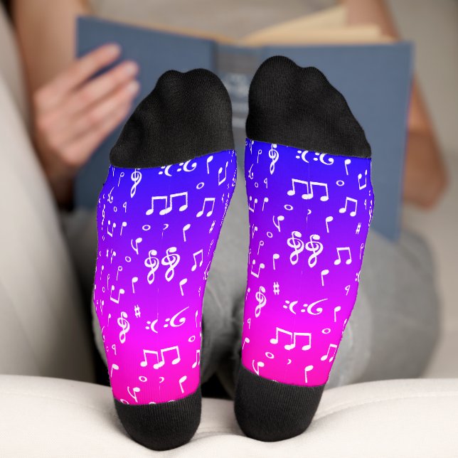 Weiß und Regenbogen Musical Socken (Unterseite)