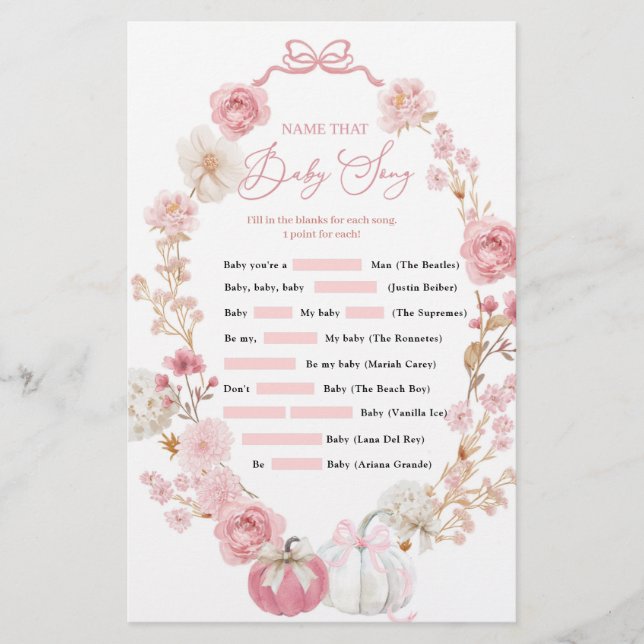 Weiß und rosa Kürbis Name dieses Baby-Liedes (Vorderseite)