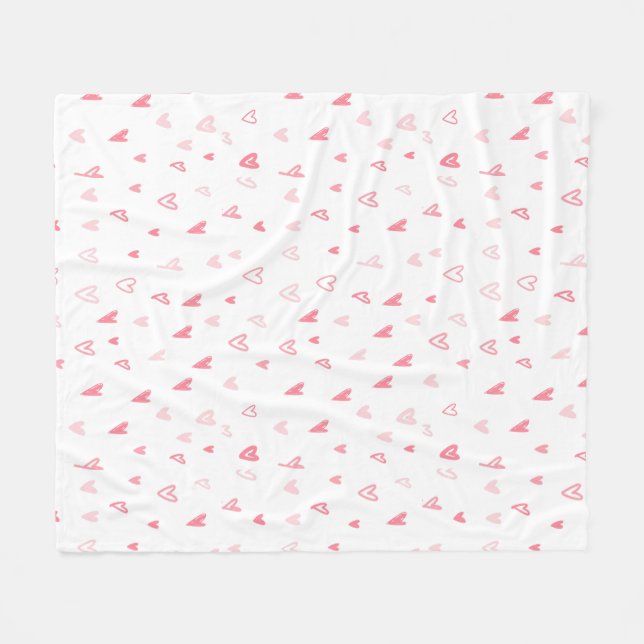 Weiß und Rosa Moderne Liebe Herzlich Willkommen im Fleecedecke (Vorderseite (Horizontal))
