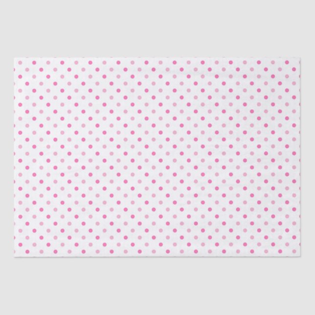 Weiß und rosa Polka Dot Birthday Seidenpapier (Vorderseite)
