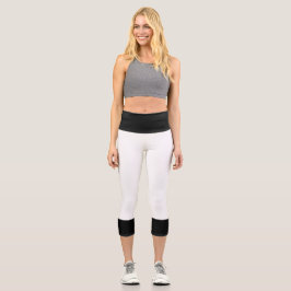 Weiß und Schwarz Capri Leggings