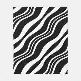 Weiß und Schwarz-Diagonal-Linienmuster Fleecedecke