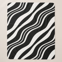 Weiß und Schwarz-Diagonal-Linienmuster Sherpadecke