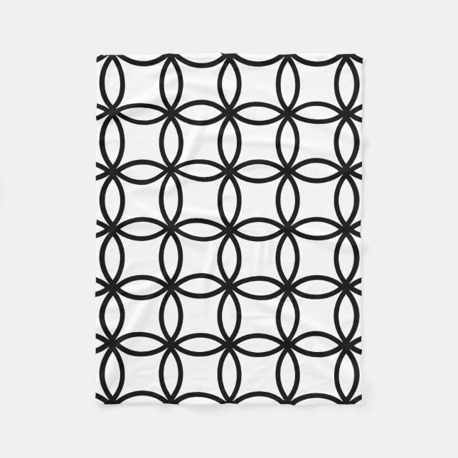 Weiß und Schwarz Fleecedecke (Vorderseite)