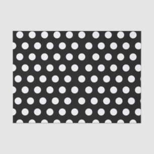 Weiß und Schwarz großes Mittelpolka-Dot-Party Seidenpapier