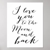 Weiß und Schwarz I Liebe Sie Poster Matte 8x10