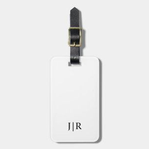 Weiß und Schwarz I Moderner Monogramm Gepäckanhänger