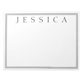 Weiß und Schwarz | Ihr Name Notizblock