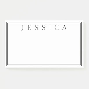 Weiß und Schwarz   Ihr Name Post-it Klebezettel