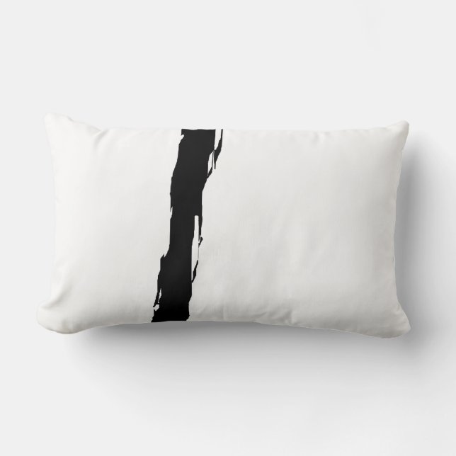 Weiß und schwarz lendenkissen (Vorderseite)