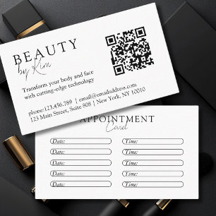 Weiß und Schwarz, Minimal, elegant, Salon Terminkarte
