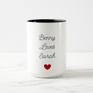 Weiß und Schwarz mit Herz: Liebe Tasse