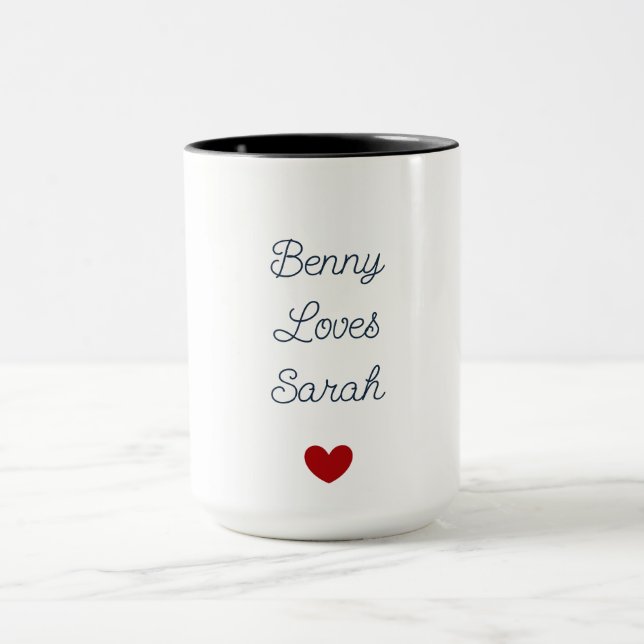 Weiß und Schwarz mit Herz: Liebe Tasse (Zentrum)