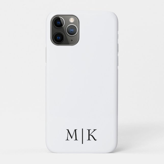 Weiß und Schwarz | Modernes Monogramm Case-Mate iPhone Hülle (Rückseite)