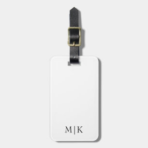 Weiß und Schwarz Modernes Monogramm Gepäckanhänger