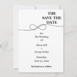 Weiß und Schwarz Save the Date