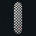 Weiß und Schwarz - Schachbretter und Name oder Tex Skateboard<br><div class="desc">Stell dich mit diesem Karo-Schachbrett auf dem Skateboard auf. Geben Sie Ihren Namen oder Text in Ihrer Auswahl in Rot,  Blau,  Rosa,  Gelb und lila Farben ein. Diese Schachbretter sind nicht einmal quadratisch.</div>