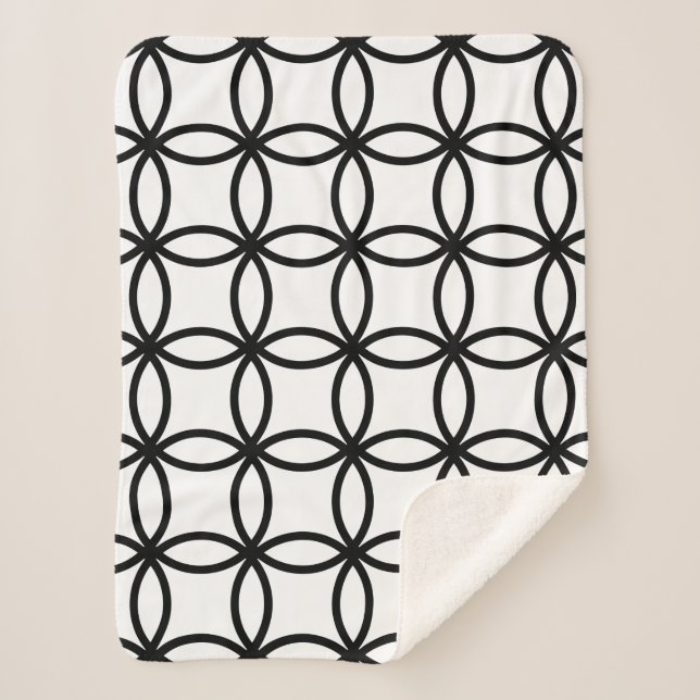 Weiß und Schwarz Sherpadecke (Vorderseite)
