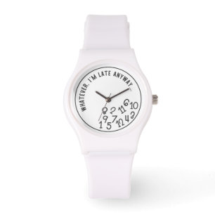 Weiß und Schwarz, was immer ich zu spät bin Armbanduhr