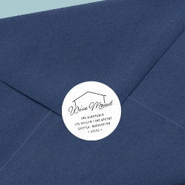 Weiß und Schwarz Wir haben die Rücksendeadresse de Runder Aufkleber