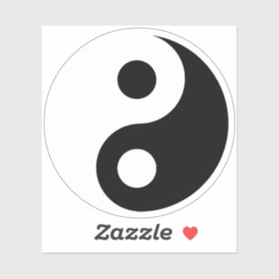Weiß und Schwarz Yin und Yang-Symbol Aufkleber