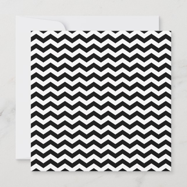Weiß und Schwarz Zig Zag Einladung (Vorderseite)