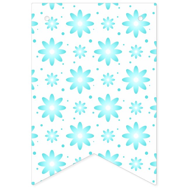 Weiß und türkisfarben, zarte Farbtupfer Wimpelkette (Erste Fahne)