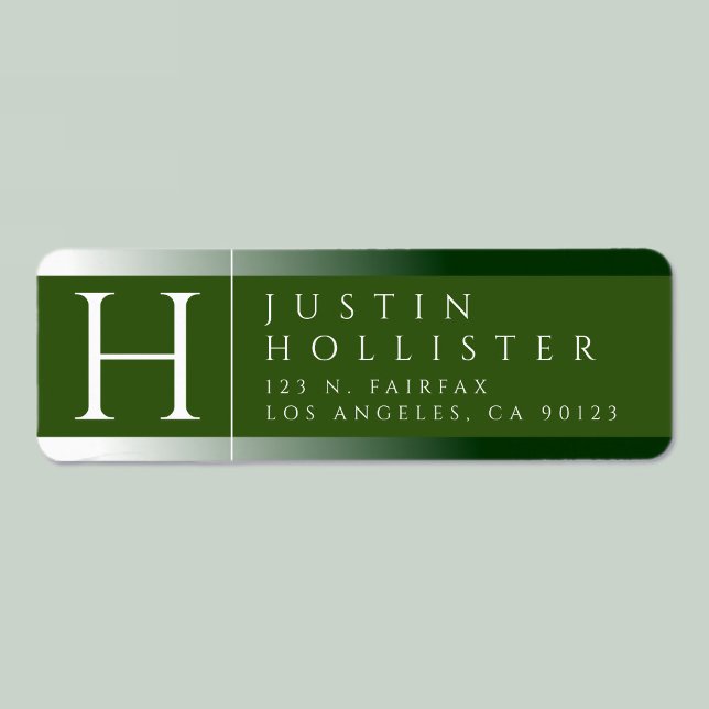 Weiß und Waldgrün | Klassisches Rücksendeadresse-E (Von Creator hochgeladen)