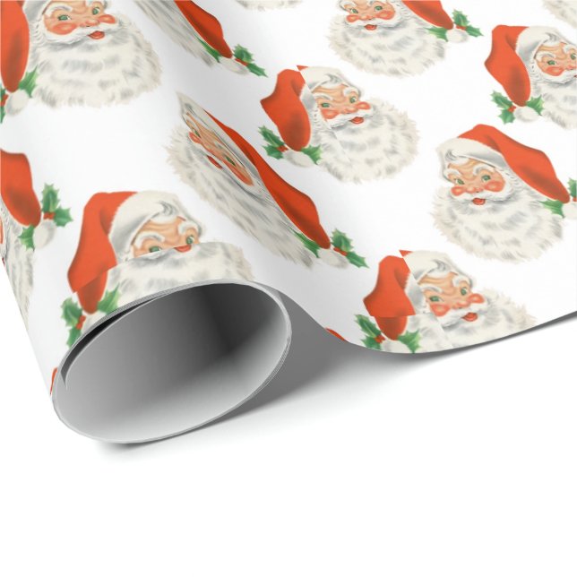 Weiß | Vintages Weihnachtswackelpapier Geschenkpapier (Rolleneckpunkt)