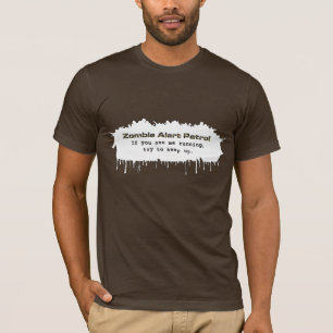 Weiß-/Vorsicht-Zombie-Alarm-Patrouillen-Shirts T-Shirt
