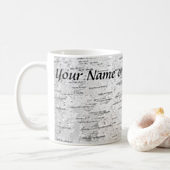 Weiß, wie bei Birkenrinde Kaffeetasse (Mit Donut)