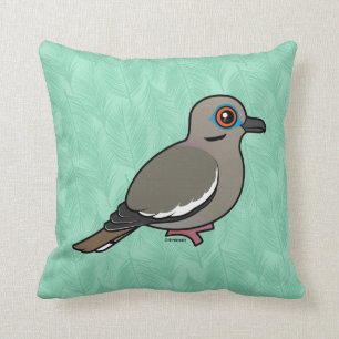 Weiß-winged Taube Kissen