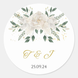 Weiß wir machen Hochzeitstickeretiketten Runder Aufkleber