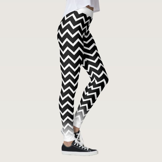 Weiß Zickzack auf deinem Col. Leggings (Rechts)