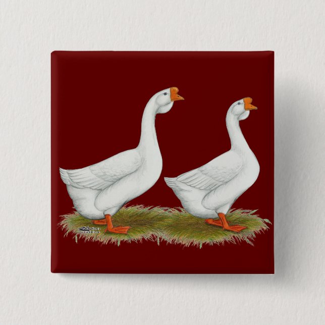 Weißafrikanischer Gänse Button (Vorderseite)