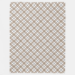 Weißbeige schwarze diagonale, karierte Muster Fleecedecke