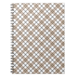 Weißbeige schwarze diagonale, karierte Muster Notizblock