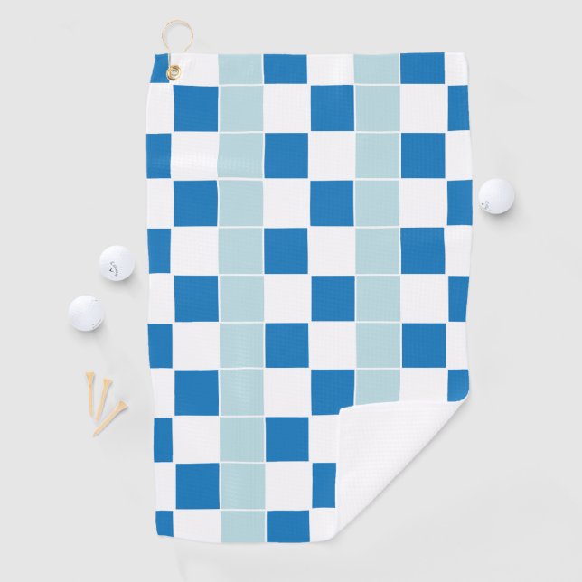 Weißblau kariert golfhandtuch (Insitu)