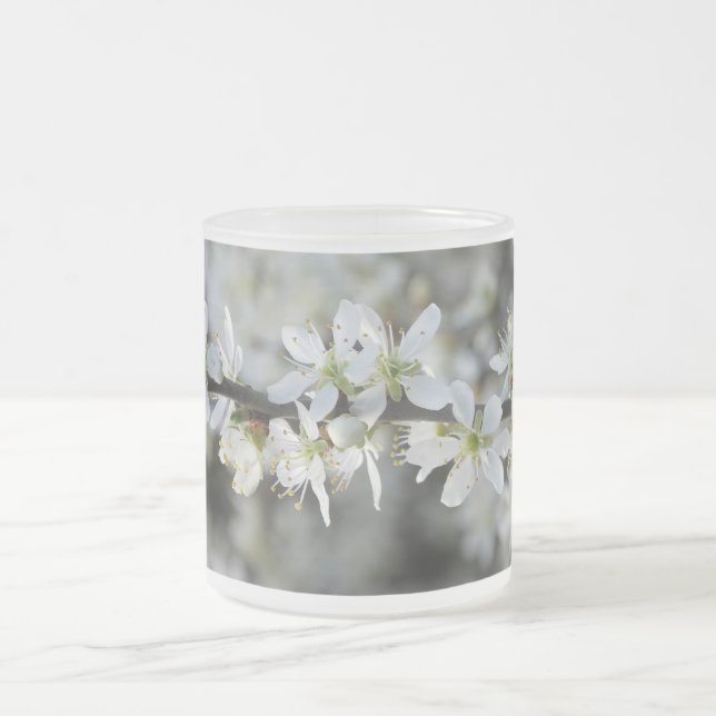 Weißblüten Foto Tasse (Mittel)
