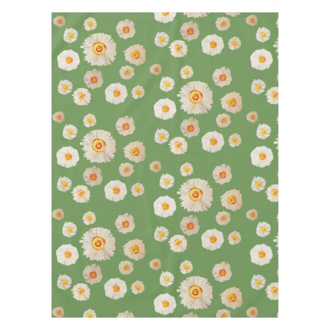 Weißblüten Grüne Tischdecke (Vorderseite)