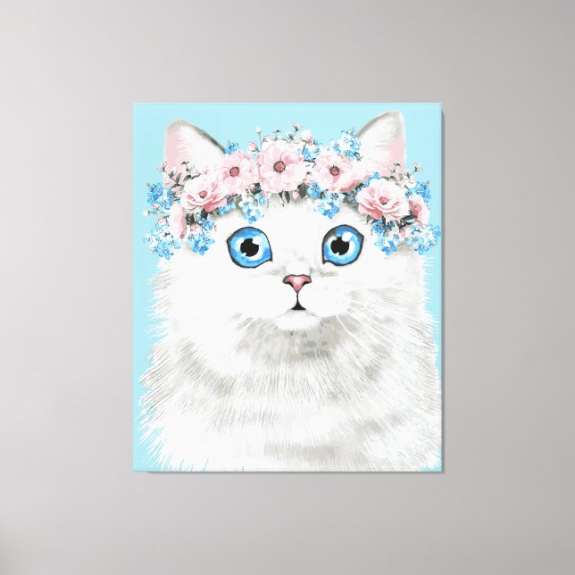 Weißblütenkatze Leinwanddruck (Vorderseite)