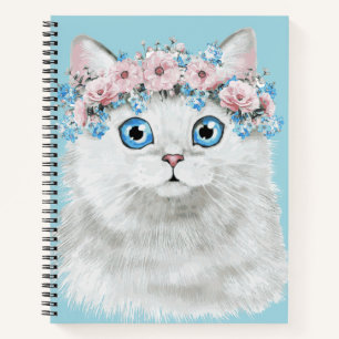 Weißblütenkatze Notizbuch