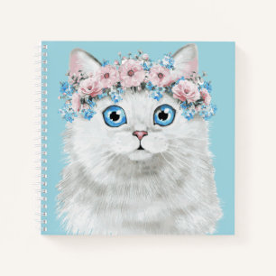 Weißblütenkatze Notizbuch